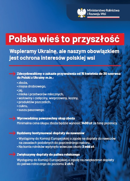 Polska wieś to przyszłość - ochrona interesów polskiej wsi - plakat informacyjny